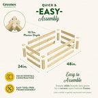 Greenes Fence Original Pine Raised Garden Bed, 2' x 4' x 10.5" - Made in USA with American Pine
