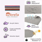 Midtown Umbrellas The Swilt 9 Feet Patio Umbrella in Sunbrella Cast Slate Acrylic Fabric - Fiberglass Ribs, Auto-Tilt Aluminum Frame For Backyard, Deck, Garden, Pool - White Pole
