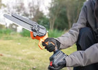 Upscale 8-Inch Cordless Mini Chainsaw – Brushless Motor, Lightweight 4 lbs, Safety Lock, 21V Power (Battery Not Included, Assembly Required)