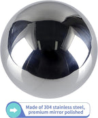MOLIGOU 6 Pcs Stainless Steel Gazing Balls, 6in/4in/3.5in/3in Diameter Reflective Spheres, Gazing Globe Mirror Balls for Garden, Pond, Yard (Silver)
