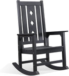 Oversized Rocking Chair, Outdoor Rocking Chair for Adults, All Weather Resistant Porch Rocker for Lawn Garden, 350lbs Weight Capacity