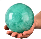 Large Green Fluorite Crystal Ball with Stand Natural Crystals Sphere Gemstone Ball Meditation Witchcraft Home Decor 100-110mm/3.9-4.3"