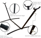 Hammock with Stand for Outside, Heavy Duty Space Saving Steel Stand with 450 lb Capacity, Double Hammock with Portable Carrying Bag, Hamacas Para Adultos for Outdoors, Patio, Garden, Yard
