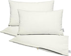 RSH DECOR: Sunbrella Pillow Covers Set of 4 | Covers Only - 26" x 16" | Outdoor Lumbar Pillow Covers Crafted with Sunbrella Performance Fabric | Canvas White