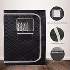 Smartmak Full Size Steam Sauna, One or Two Person Whole Body Large Space Home Spa, 4L Steamer Included- BlackGrey