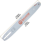 Savior 14 Inch Chainsaw Guide Bar and S52 Chain Combo, 3/8" LP Pitch, .050" Gauge, 52 Drive Links Fits Husqvarna 120 Echo CS-310 Ryobi RY3714 Replaces 140SDEA041 27856(3 Chains+ 1 Bar)