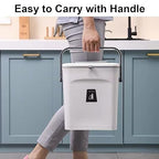 LALASTAR Small Trash Can with Lid, Kitchen Compost Bin for Countertop or Under Sink, Plastic Hanging Waste Basket for RV/Office/Bedroom/Dorm, Mountable, 9L/2.4 Gal, White