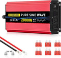 SUNWHEEL 2000W Pure Sine Wave Inverter, 12V DC to 110V/120V AC Power Inverter for RV、Microwave、Off Grid、Truck、Refrigerator、Air Conditioner with 2 AC outlets and LCD Display