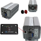 AIMS Power 3000 Watt / 6000 Watt Peak Modified Sine Power Inverter 12 Volt DC to 120 Volt AC ETL Listed with Remote