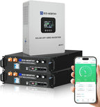 ECO-WORTHY Home Power Station Backup Power,10240Wh LiFePO4 Battery Support Communication、Bluetooth and WiFi,AC 5000W Inverter, 2Hr/5Hr Fast Charge,for Home Backup,Emergency,Solar System Components