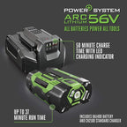 EGO POWER+ String Trimmer, Battery Powered, 15" Trimmer for Weeds and Grass with POWERLOAD and Carbon Fiber Split Shaft, Includes 56V 2.5Ah Battery and Charger - ST1521S