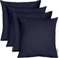 RSH DECOR: Sunbrella Square Throw Pillows Set of 4 | 20" x 20" | Water and Fade-Resistant Performance Fabric | Outdoor Pillow Covers with Down-Alternative Inserts | Canvas Navy Blue