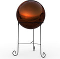 Lulu Decor, Dark Copper Stainless Steel Gazing Mirror Ball Size 12 with Stand