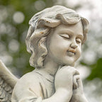 Zaer Ltd. 39" Tall Magnesium Angel Statue Figurines for Outdoor and Indoor Use (Praying Taylor, Antique White)