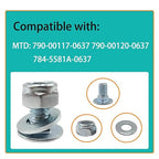 784-5581 Carriage Bolt & Nut kit 5/8" for MTD SnowBlowers Shave Plate Scraper Bar 784-5581A 790-00117-0637 790-00120-0637 784-5581A-0637 8/Set,Stainless Steel