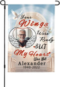 Custom Memorial Flag Personalized Garden Flag for Cemetery in Loving Memory with Photo Name Date Memory Flags Outdoor Double Sided Yard Flags (A-Memorial Flag, 12x18(in))