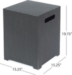 Propane Tank Cover Table for Fire Pits, 20 LB Iron Propane Tank Holder with Side Handles, Outdoor Tank Storage Side Table for Patio, Gas Griddle, Brown+Gold