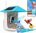 2.5K Smart Bird Feeder with Camera, 5GHz &2.4GHz Birds Watching Camera with AI Identify Bird Species, Outdoor Birds Feeder House with Solar Panel for BirdLovers (Blue)