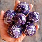 Amethyst Sphere Gemstone Balls Healing Crystals Ball with Stand Crystal Sphere for Reiki Chakra Fengshui Meditation Home Decor (300g)