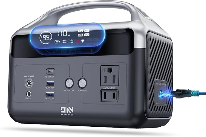 Portable Power Station 56,000mAh with Storage Bag,LiFePO4 Battery 300W(600W Surge) AC Outlets Power Station,1.5Hrs Fast Charging Solar Power Bank Portable Charger for Emergency/Home/Camping Essentials