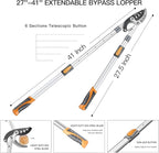 AIRAJ 27-41'' Extendable Anvil Loppers Heavy Duty with Compound Action, Tree Trimmer with 2 Inch Cutting Capacity, Chops Thick Branches Ease,Heavy Duty Tree Pruner with SK5 Spare Blade