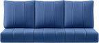 Luxury 24x24x6 Inch Kitty Patio Sofa Cushions Set of 3 - Memory Foam Deep Seat Water-Resistant Patio Cushion for Dining Rocking Swivel Chairs Loveseat Sectional Couch - Navy Blue