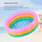 Kiddie Pool, Round Shape Bright Color Baby Basin Pool, Inflatable Swimming Pool for Indoor (L)