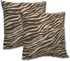 Comfort Classics Set of 2 Outdoor Patio Pillow Back Cushion 21" L x 21" W x 6" H. Polyester Fabric Zebra Inc.