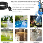 FOTING 1.5HP Sump Pump Automatic & Maunal Mode,with Float Switch, 5000GPH Big Flow Clean & Dirty Submersible Water Pump, 16FT Electric Utility Pump for Pool Draining Hot Tub Garden Basement