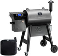 Z GRILLS Wood Pellet Grill Smoker with PID 2.1 Controller, 459 SQ.IN, 450°F Max Temperature, 8 in-1 BBQ Grill, LCD Screen, Meat Probes, Rain Cover, Backyard Camping Bake and Roast, 450E