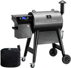 Z GRILLS Wood Pellet Grill Smoker with PID 2.1 Controller, 459 SQ.IN, 450°F Max Temperature, 8 in-1 BBQ Grill, LCD Screen, Meat Probes, Rain Cover, Backyard Camping Bake and Roast, 450E