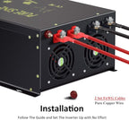 WZRELB Pure Sine Wave 6000W (10000W Surge) 12VDC 120VAC Power Inverter - Solar, RV (RBP-600012S)