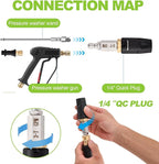 Adjustable Downstream Soft Wash Nozzle, Shooter Tip M5 Long Range Soap Twist Chemical Nozzle with 0-60° Spray Pattern, for Pressure Washer 1700-6000 PSI, 3-7 GPM, 1/4 in Quick Connect