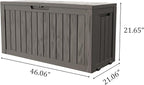 80GAL PLUS Rolling Brown Outdoor Deck Box with Lock Hole - Waterproof, SGS - Certified UV Protection, All - Weather Resin, Mobile Storage for Poolside or Patio Use, Easy Assembly