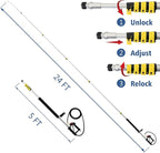 janz 24 FT, Aluminum Telescoping Pressure Washer Wand with 2 Pressure Washer Extension Wands,Gutter Cleaner Attachment, 7 Spray Nozzle Tips, 2 Hose Inlet Adapters, Pivoting Coupler and Support Harness
