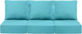 Luxury 24x24x6 Inch Patio Chair Cushions Set of 3 - Memory Foam Deep Seat Water-Resistant Patio Cushion for Dining Rocking Swivel Glider Loveseat 3-Seater Sectional Sofa - Turquoise