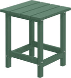 MUCHENGHY Adirondack Outdoor Side Table, 14.7" Patio Side Table Weather Resistant, HDPE Outdoor End Tables for Patio, Green