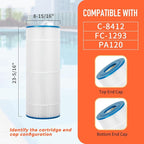 ZOTEE PA120 Swimming Pool Filter Replaces CX1200RE,C1200, C-8412,Darlly 81202,Filbur FC-1293,Waterway Clearwater II,Pro Clean 125,817-0125N,Aladdin 22002,120 Sq.Ft Pool Filter Cartridge,1 Pack