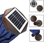 EliteShade USA 10-Year-Non-Fading Solar 9ft Market Umbrella with 80 LED Lights Patio Umbrellas Outdoor Table Umbrella with Ventilation, Navy Blue