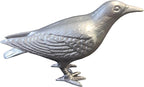 NACH Cast Iron Crow Statue, Head Up Raven, Large Garden Statues, Crow Garden Sculpture, Bird Figurines Home Decor, Raven Decor, Antique Metal Bird Statue, 4.5 x 11 x 3.5 inches, JS-90-7118AM