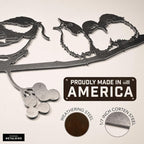 METALBIRD - Chickadee & Chicks - Outdoor Tree Ornaments in Corten Steel - Metal Art Proudly Made in The USA