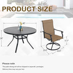 5-Piece Outdoor Dining Set, 48'' Round Table with 4 Swivel Chairs All Weather Furniture Set - Brown Style1