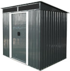 6X5 FT Outdoor Storage Shed, Waterproof Metal Garden Sheds with Lockable Door, Steel Tool Storage Buildings Shed & Outdoor Storage House for Garden, Backyard, Patio, Lawn, Trash Cans(Black and White)