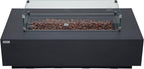 AMS Creations | Madison 60" Bundle Rectangular Propane Gas Outdoor Fire Pit Table | Dark Gray Concrete GFRC | Smooth Texture or Surface | Electronic Ignition | Outside Backyard Fireplace