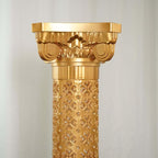 Efavormart 4 Pack | Gold Crafted Venetian Inspired Pedestal Stand | Plant Pillar - 40" Tall PVC