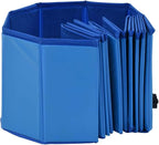 Foldable Dog Swimming Pool, Foldable Pet Swimming Pool, Portable Dog Pool, Bath Pool Collapsible Dog Pet Pool Bathing Tub, 47.2"x11.8" PVC Blue