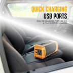 K KRIËGER 150 Watt Pure Sine Wave Power Inverter, 12V Car Charger with Plug Outlet, Inverter with Dual USB Ports (Quick Charge 3.0), AC Outlet & DC Cord Included - ETL Approved Under UL STD 458