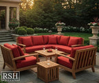 RSH DECOR Deep Seating Cushion with Pillow Back | 22” x 25” x 5" Seat | Water and Fade-Resistant Spun Fabric | Made in USA | Outdoor Chair Cushion Set for Patio Furniture (Red)