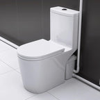 WinZo 450W Macerator Pump Toilet For Basement,Elongated 17-inch Tall Comfort Seat,Powerful Macerating Toilet System With 3 Water Inlet & Ac Vent