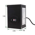 GKOLED ETL Listed 120W Low Voltage Transformer with Photocell and Timer, 120V AC to 12V AC Outdoor Power Pack, Dual Isolated Outputs, for Landscape Lighting Systems, Fully Encapsulated Toroid Core